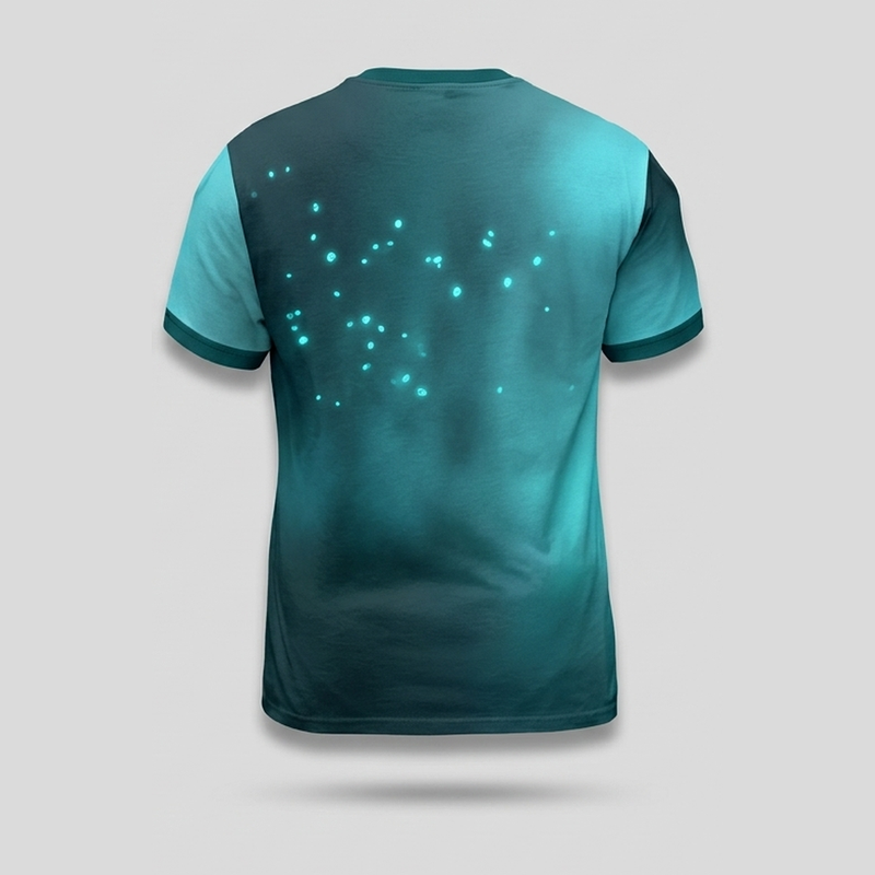 Biolumineszenter Pilzwald Schädel Allover-Print T-Shirt