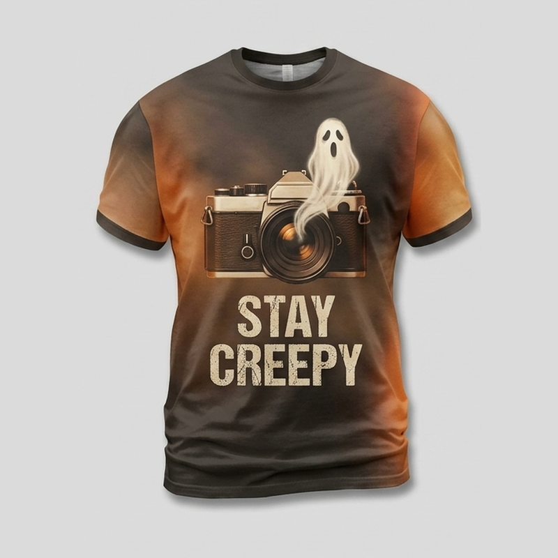 Stay Creepy Vintage Filmkamera Phantom AOP T-Shirt