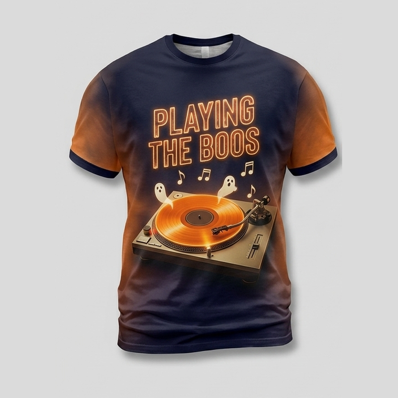 Playing The Boos Vintage Vinyl Schallplatte Aop T-Shirt