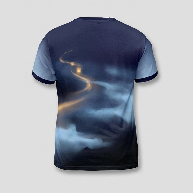 Origami Papier Geist Schwimmende Laterne Fluss Allover-Print T-Shirt