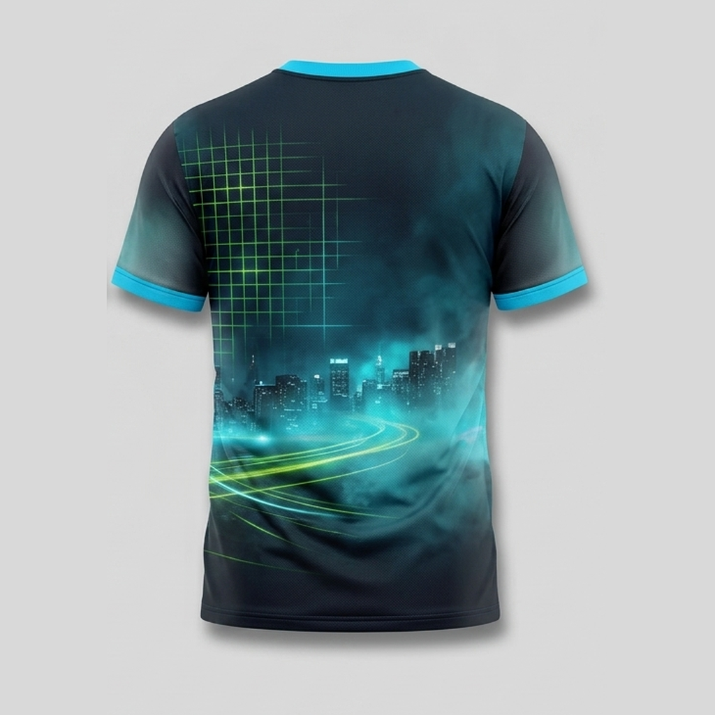 Bad To The Bone Cyber Neon Skull Aop Tshirt